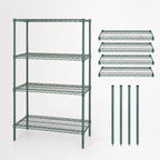 Thumbnail image #3 for Quantum WR74-2460P 60"W x 24"D x 74"H Green Epoxy Wire Shelving Starter Unit, 4 Shelves, Stationary