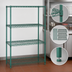Thumbnail image #3 for Quantum Wire Shelving Starter Kit, 36W x 14D x 54H, Stationary, Green Epoxy Antimicrobial Finish