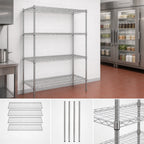 Thumbnail image #3 for Quantum WR74-3072C Stationary Chrome Wire Shelving Starter Kit, 72W x 30D x 74H, 4 Shelves