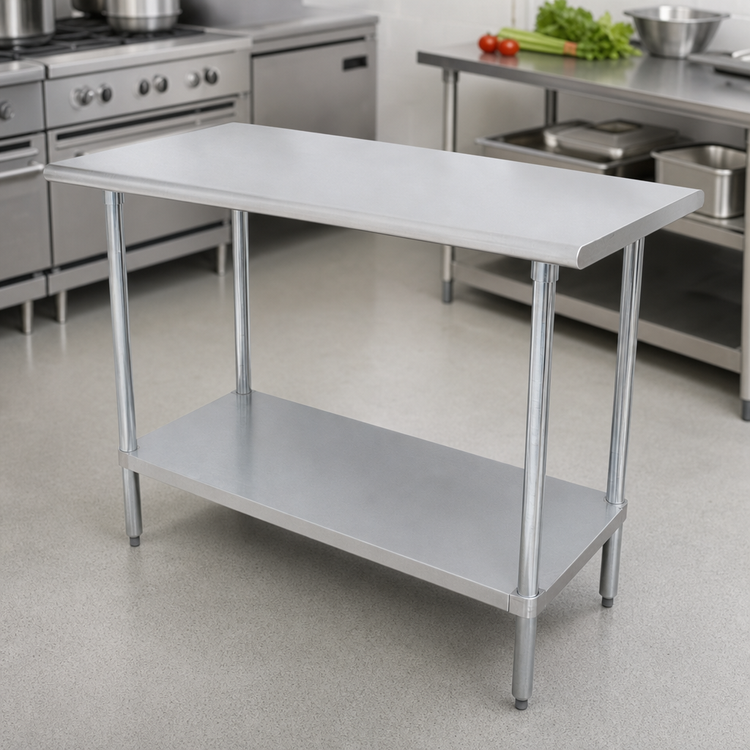 Product image #3 for Advance Tabco Special Value 72" x 24" Flat Top Stainless Steel Work Table with Adjustable Undershelf
