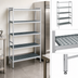 Thumbnail image #3 for Fermostock 5-Tier Gray Perforated Stationary Starter Shelving Unit, 83 in H x 38 in W x 22 in D