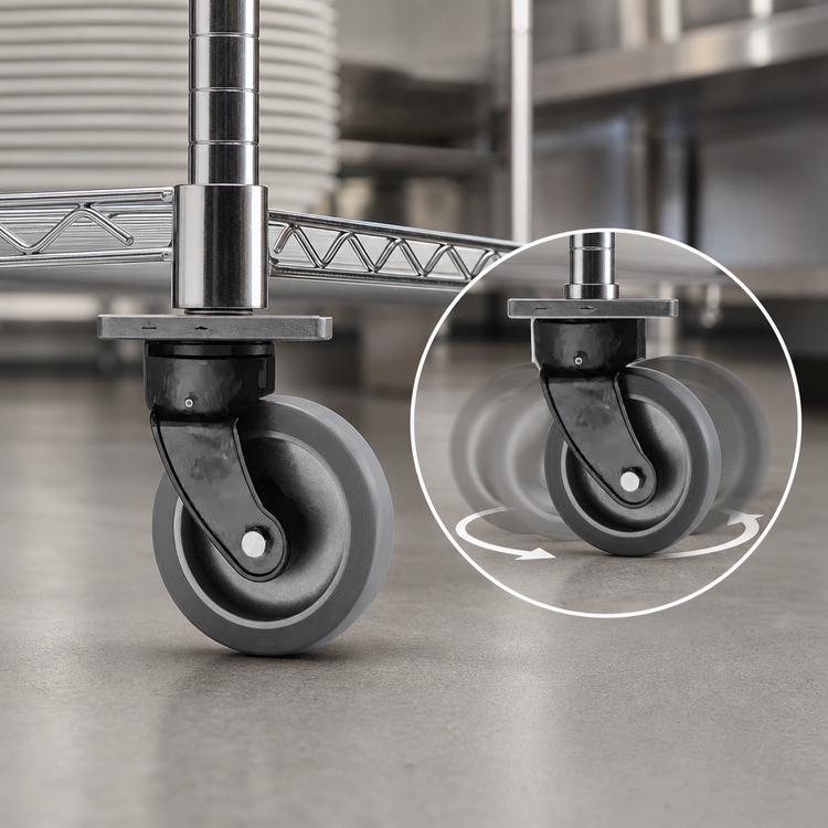 Product image #3 for Metro Super Erecta 8-Inch Swivel Dolly Plate Caster with Polyurethane Wheel Tread