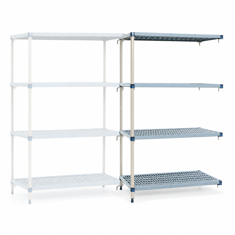 Product image #3 for MetroMax Q Add-On Polymer/Wire Shelving Unit, 36"W x 24"D x 63"H, 4 Shelves