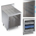 Thumbnail image #3 for Krowne Royal Series KR24-GSB1 24 x 24-Inch Underbar Glass Storage Cabinet with Drainboard Top, Open Front, and 3 Rack Slides