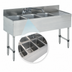 Thumbnail image #3 for Advance Tabco Special Value Series 48-Inch 3-Compartment Stainless Steel Bar Sink Unit with Right Drainboard and Splash-Mount Faucet