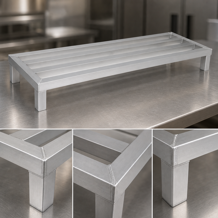 Product image #3 for John Boos Aluminum Square Bar 1-Tier Dunnage Rack, 60 x 24 x 12 Inches, 1500 lb Capacity