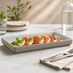 Thumbnail image #3 for American Metalcraft UPLS10MO Rectangular Melamine Serving Platter, 10 x 4-3/4 Inches, Mocha Case of 12