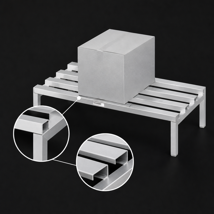 Product image #3 for Channel Manufacturing Standard Series Aluminum C-Channel Dunnage Rack, 36 W x 20 D x 12 H