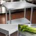 Thumbnail image #3 for BK Resources 30 x 24 Inch 430 Stainless Steel Work Table with 1-1/2 Inch Rear Riser and Galvanized Undershelf
