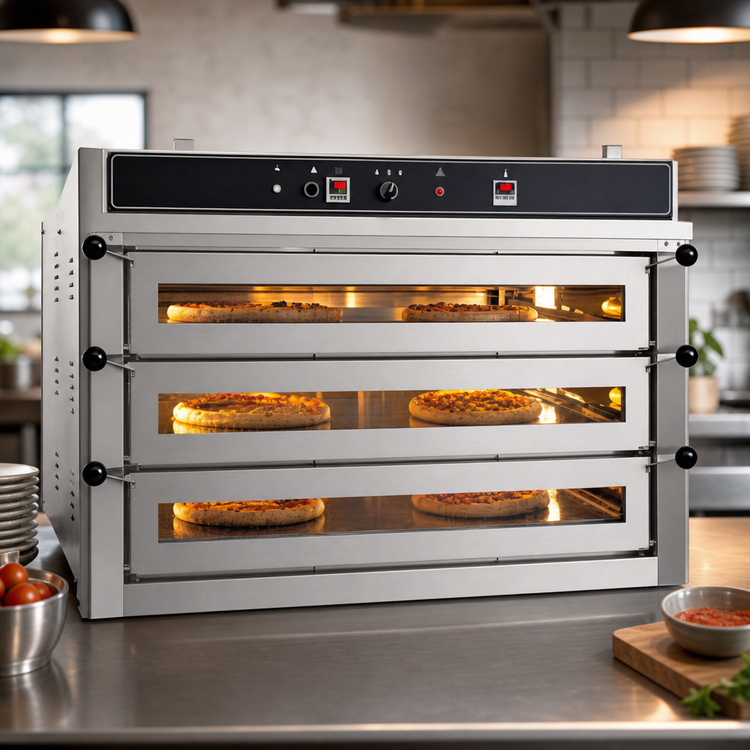 Product image #3 for Jet-Air Countertop Gas 3-Deck Pizza Oven with Full-View Glass Doors, 6 x 18-Inch Pizza Capacity