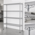 Thumbnail image #3 for Eagle Group Stationary 4-Tier Wire Shelving Starter Unit, 48 x 18 x 63 Inches, Chrome-Plated