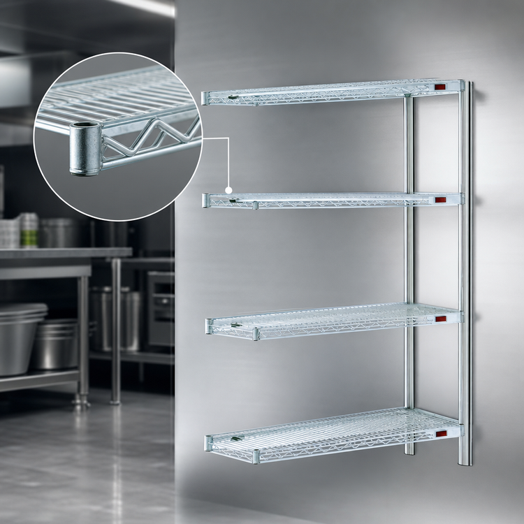 Product image #3 for EAGLEbrite 4-Tier Add-On Wire Shelving Unit, 72 x 24 x 74 Inches, Zinc Finish