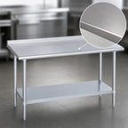 Thumbnail image #3 for Duke Manufacturing 316-3060-2R 60-Inch x 30-Inch Stainless Steel Work Table with 1-1/8-Inch Straight Riser and Galvanized Undershelf