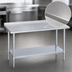 Thumbnail image #3 for Duke 60-Inch x 30-Inch Stainless Steel Work Table with 1-1/8-Inch Straight Riser and Galvanized Undershelf
