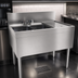 Thumbnail image #3 for Glastender Two-Compartment Underbar Sink Unit with Right Drainboard and Deck-Mount Faucet, 36 Inch Wide