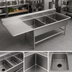 Thumbnail image #3 for John Boos Pro-Bowl 3-Compartment Bakery Sink with 24-Inch Left Drainboard, 88-3/16-Inch Wide, 14-Gauge Stainless Steel