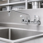 Thumbnail image #3 for Krowne Royal Series 14-810L Backsplash-Mount Commercial Faucet, 8-Inch Centers, 10-Inch Swing Spout, Ceramic Valves, Low Lead Case of 6