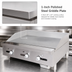 Thumbnail image #3 for Castle Series 30-Inch Countertop Gas Griddle with 1-Inch Polished Steel Plate and Thermostat Controls