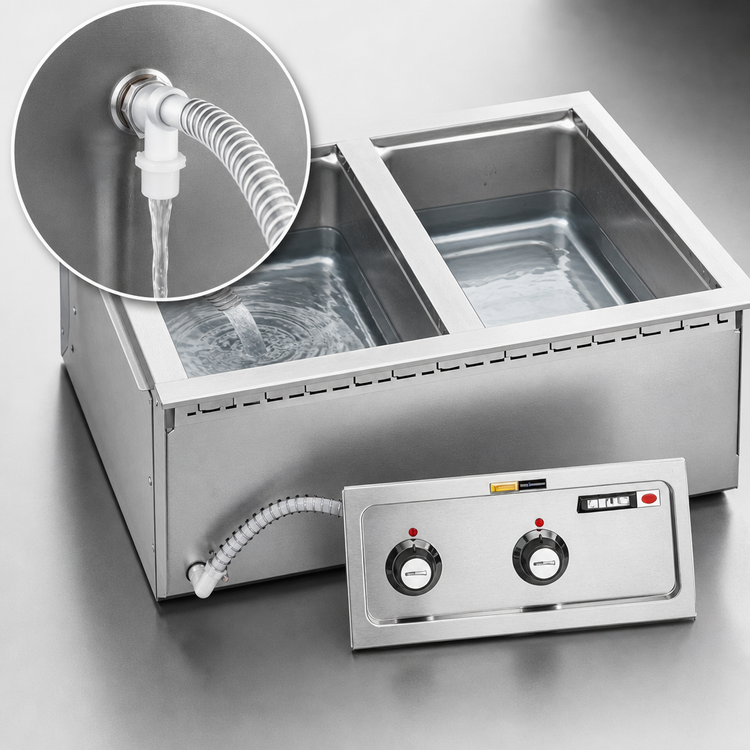 Product image #3 for Wells Top-Mount Built-In Electric Auto-Fill Hot Food Well with (2) 12" x 20" Openings