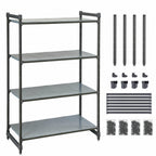 Thumbnail image #3 for Cambro Camshelving® Basics Plus CBU184884S4580 4-Tier Solid Stationary Starter Shelving Unit, 18 x 48 x 84 in, Brushed Graphite