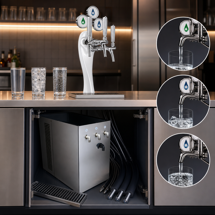 Product image #3 for Micro Matic Undercounter Water Dispenser Kit with Magic Tower, 3 Faucets, 26 GPH