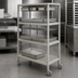 Thumbnail image #3 for Dinex 4-Shelf Multi-Purpose Aluminum Drying and Transport Rack with 1-1/2-Inch Tray Spacing