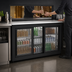 Thumbnail image #3 for Beverage-Air 48-Inch Two-Section Pass-Thru Back Bar Refrigerator with 4 Locking Sliding Glass Doors, Black Exterior, Stainless Steel Top