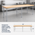 Thumbnail image #3 for John Boos Stainless Steel Baker's Table Frame for 144 x 36 Inch Top, Without Bin Stops