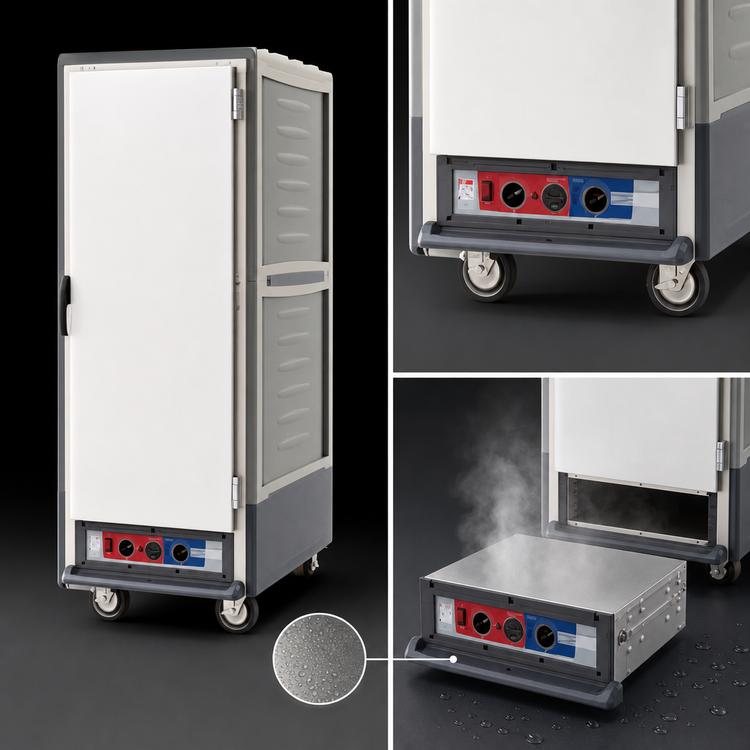Product image #3 for Metro C5 3 Series Mobile Full-Height Moisture Heated Holding and Proofing Cabinet with Solid Door, Gray Insulation Armour, Lip-Load Slides