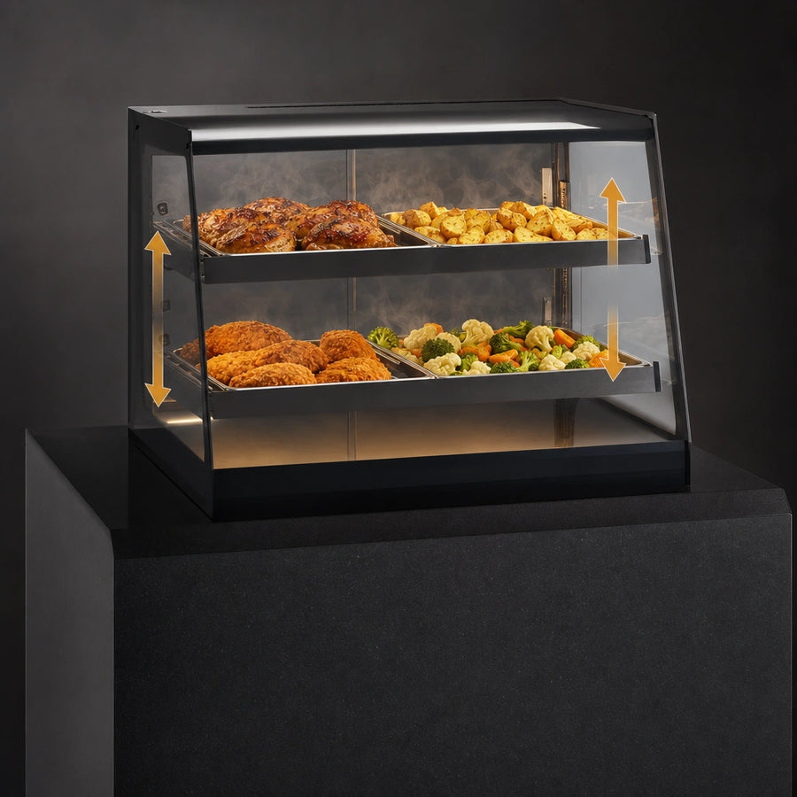 Two Adjustable Heated Shelves