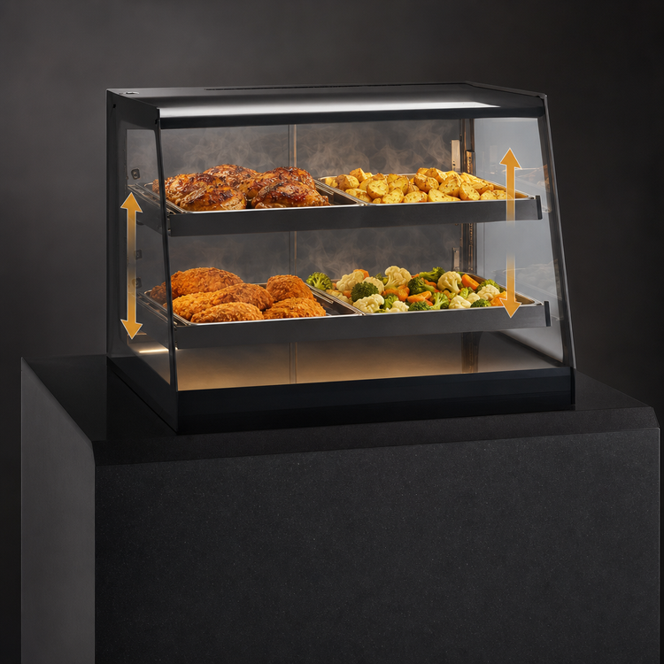 Product image #3 for Elements 35-Inch Countertop Heated Merchandiser with 2 Adjustable Shelves