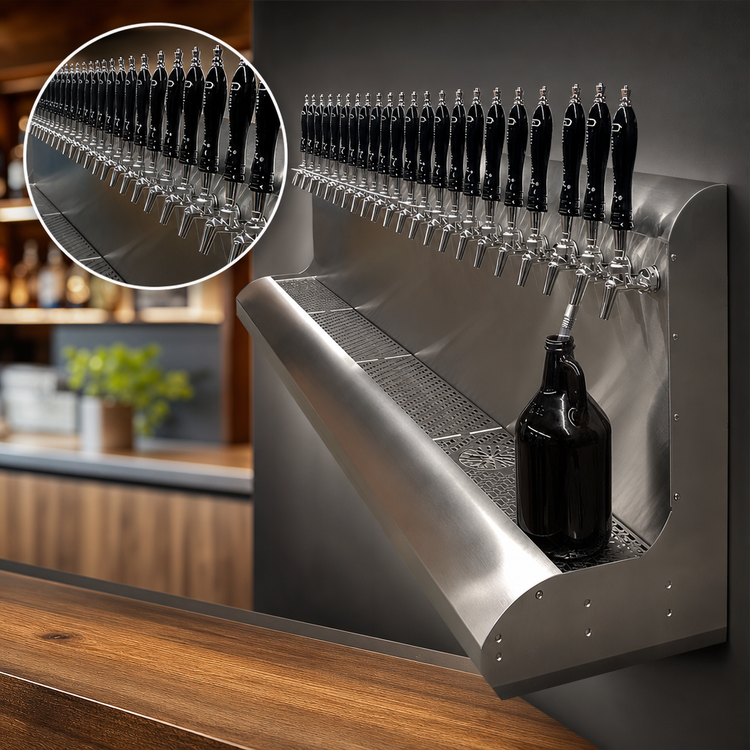 Product image #3 for Perlick 3076-15 Modular Wall-Mount Air-Cooled Draft Beer Dispensing Tower, 15 Faucets