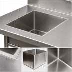 Thumbnail image #3 for Klinger's Trading UMS1014 1-Compartment Weld-In Stainless Steel Sink, 16 Gauge, 10 x 14 x 12 Inches Deep