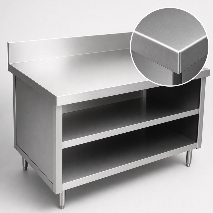 Product image #3 for La Rosa 36-Inch x 32-Inch Open Shelf Utility Stand with 16-Gauge Stainless Steel Top