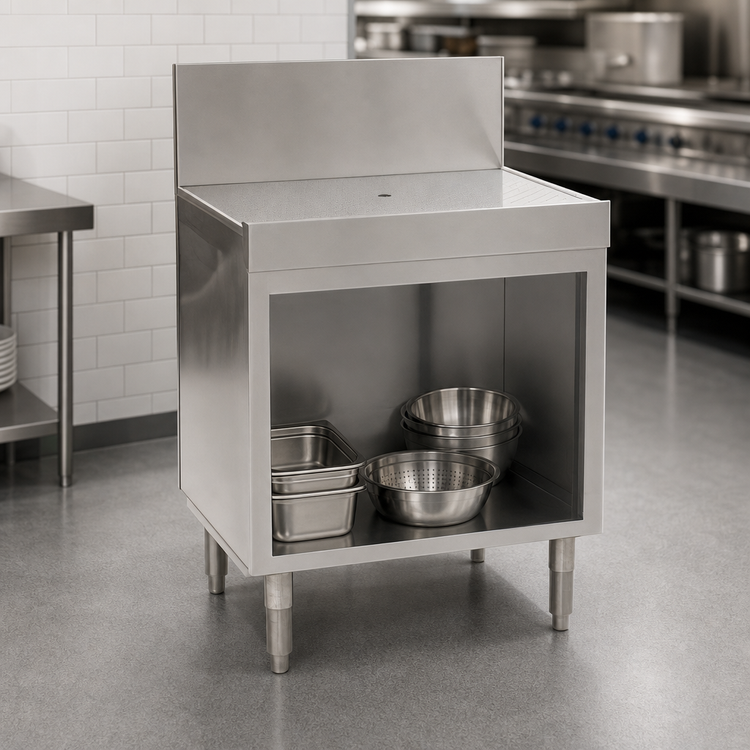 Product image #3 for Eagle Spec-Bar 24-Inch Open Base Stainless Steel Workboard Cabinet with 8-Inch Backsplash