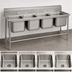 Thumbnail image #3 for Advance Tabco Regaline Freestanding 4-Compartment Sink, 20 x 20 x 14 Inch Compartments, 98-1/4 Inches Long