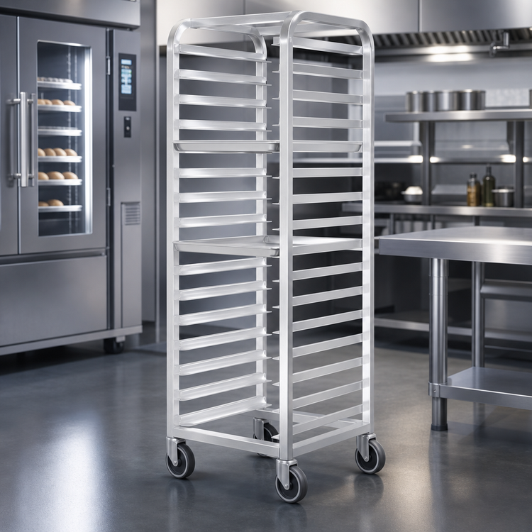 Product image #3 for Channel Manufacturing Walk-In Aluminum End-Load Bun Pan Rack, 18-Pan Capacity