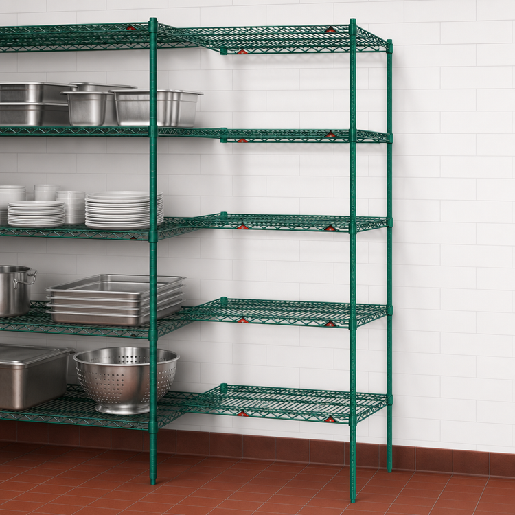 Product image #4 for Metro Super Erecta 24" W x 18" D x 74" H Wire Add-On Shelving Unit, 5 Shelves, Metroseal 3 Epoxy-Coated Finish
