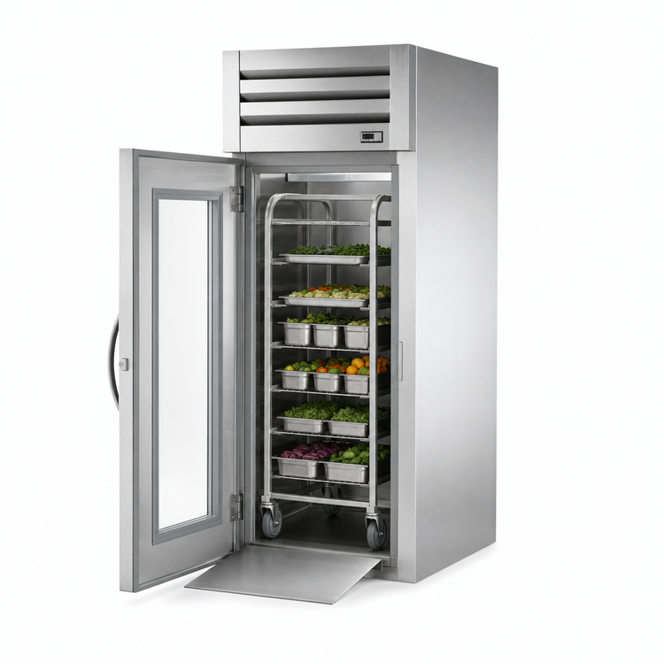 Product image #3 for True SPEC SERIES One-Section Roll-In Refrigerator with Glass Display Door and Lock, Self-Contained, 1/3 HP