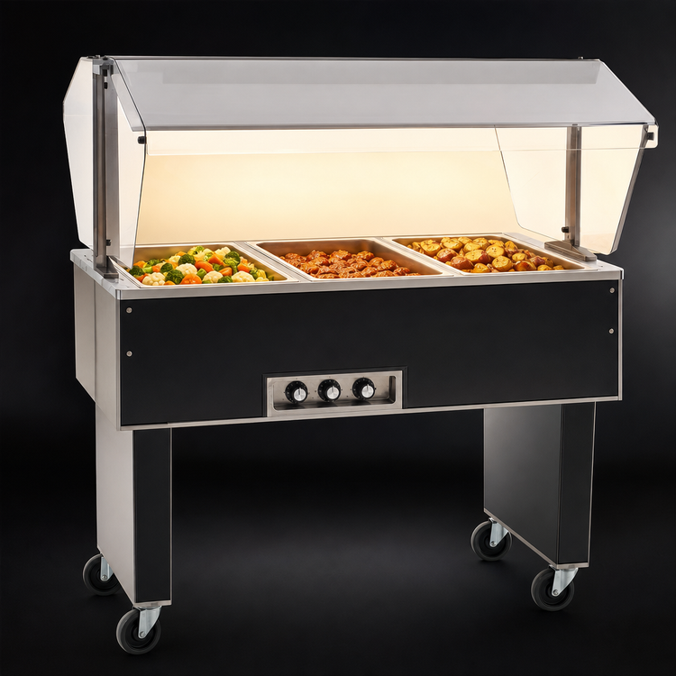 Product image #3 for Eagle Group Service Mate Deluxe Portable Buffet Hot Food Table, 3-Well, 48-Inch, 120V
