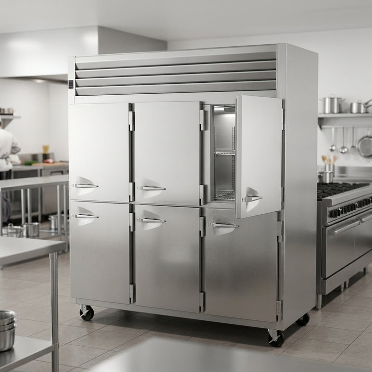 Product image #2 for Traulsen Spec-Line RLT332W-HHS Three-Section Remote Reach-In Freezer with Half-Height Solid Doors