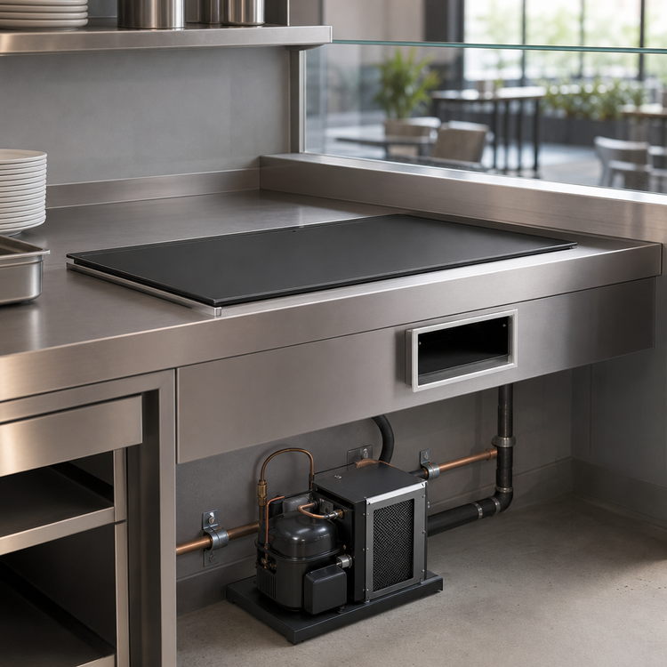 Product image #3 for Hatco HCSBFX-24-F 24-Inch Built-In Flush Top Hot/Cold Shelf, Remote Refrigeration, Hardcoat Aluminum