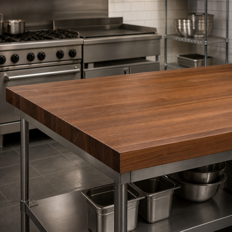 Product image #3 for Boos Block American Black Walnut Kitchen Countertop, 108 x 38 x 3 Inch, Flat No-Backsplash, Varnique Finish