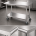 Thumbnail image #3 for Advance Tabco Special Value Series 60-Inch x 30-Inch Flat Top Mobile Work Table with Adjustable Undershelf and Casters