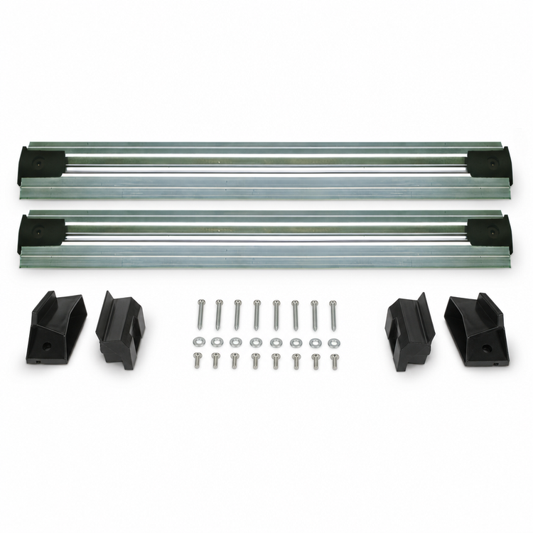 Product image #3 for Quantum Single Unit Floor Track Assembly Kit with (2) 8-Foot V-Groove Aluminum Tracks