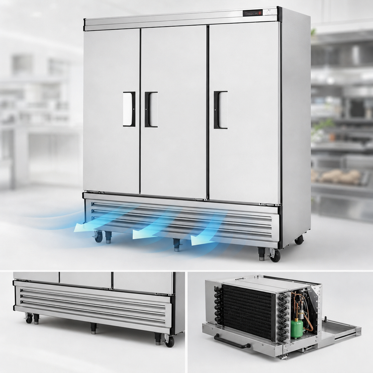 Product image #3 for Everest Refrigeration EBF3 Three-Section Bottom-Mount Reach-In Freezer, 71 Cu. Ft.
