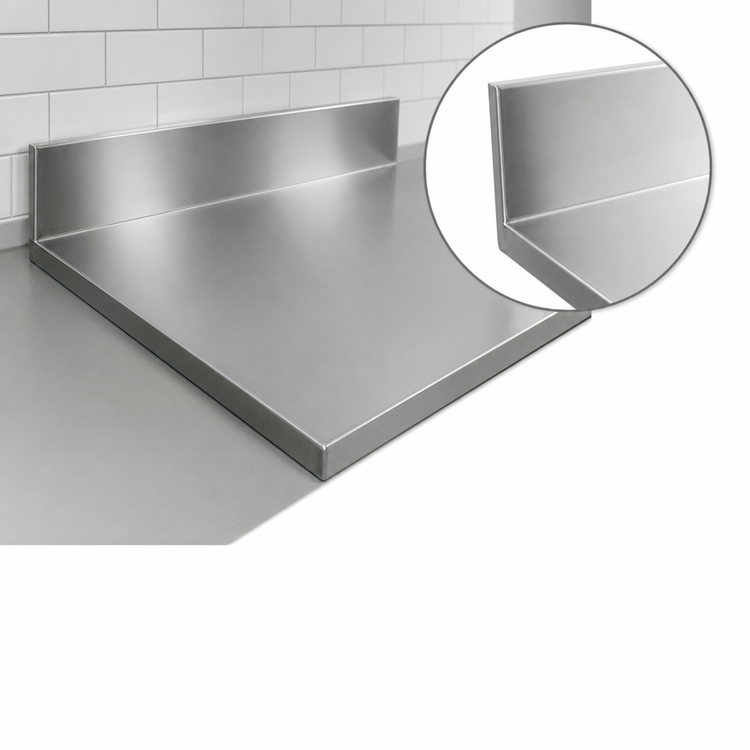 Product image #3 for John Boos 84 x 30-Inch Stainless Steel Countertop with 6-Inch Boxed Backsplash