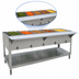 Thumbnail image #3 for BK Resources 5-Well Propane Commercial Steam Table with Cutting Board Shelf and Adjustable Undershelf