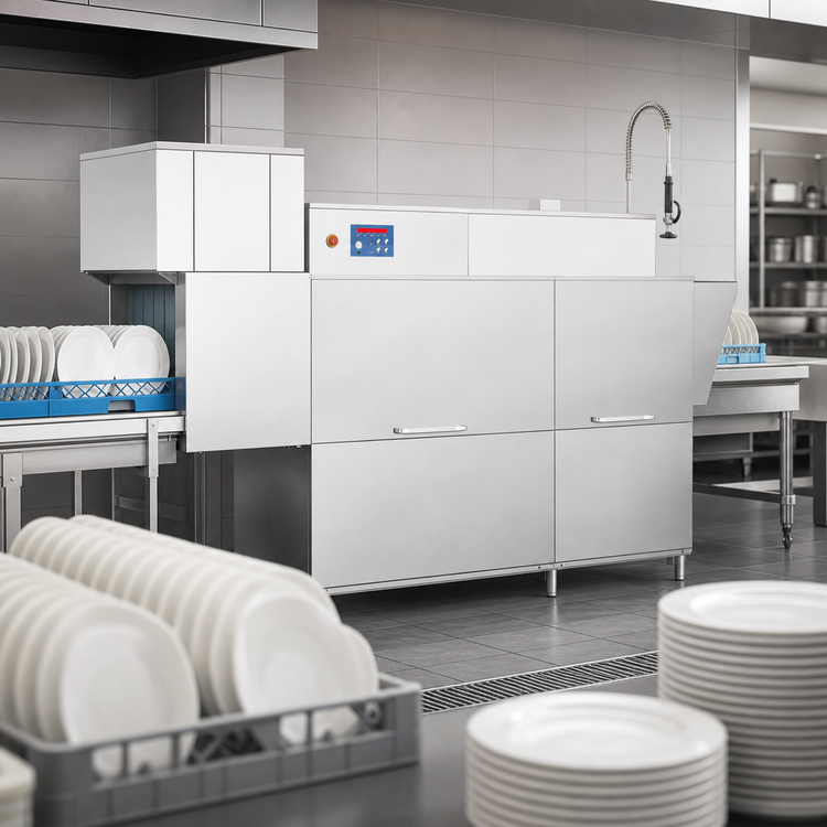 Product image #3 for Blakeslee RC86 D69 110-Inch High-Temperature Conveyor Dishwasher with Prewash and Double Rinse