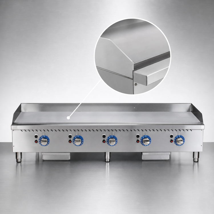 Product image #3 for Globe 60-Inch Gas Countertop Griddle with Thermostatic Controls